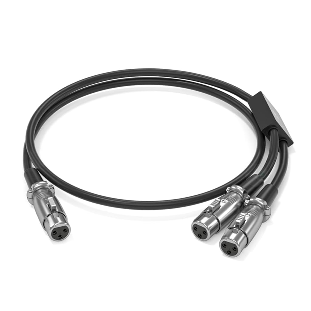 Cavo splitter professionale a Y a 3 pin, adattatore per microfoni da 2 femmina a 1 maschio