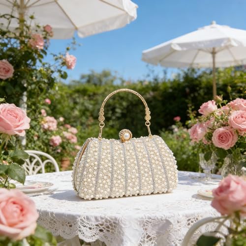 Image of Women's Evening Handbags Pearl Clutch Purse Beaded bag Bridal Clutch wedding Purse