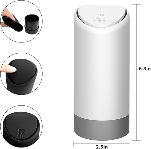 Miniatura 8 de BELOMI Cubo de basura para automóvil, mini contenedor de basura de silicona con tapa, impermeable, a prueba de fugas, portátil, cubos de basura para