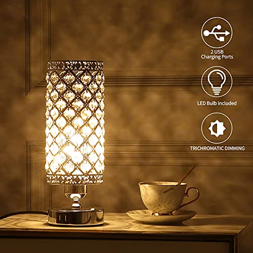 Yarra-Decor Touch Control Table Lamp With Crystal Bedside Table Lamp #TOP1