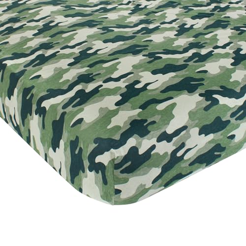 Image of Hudson Baby Unisex Baby Cotton Fitted Crib Sheet, Camo, One Size