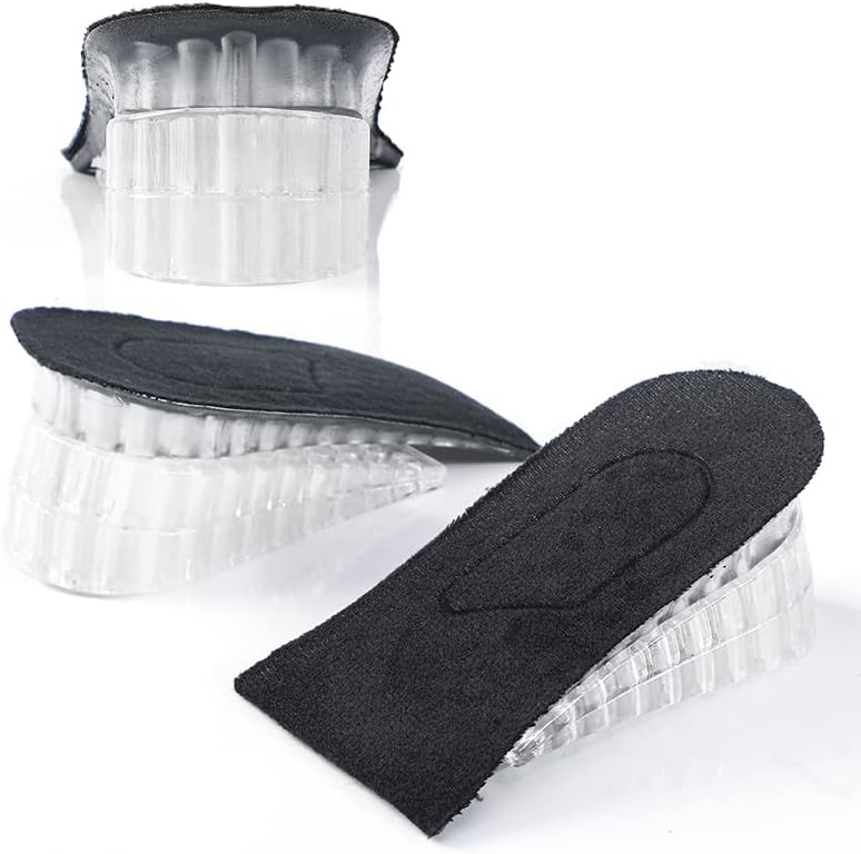 Miniatura 1 de Almohadilla de talón para aumentar la altura, plantilla de aumento de altura, inserciones invisibles de levantamiento de talón, 3 capas de gel de