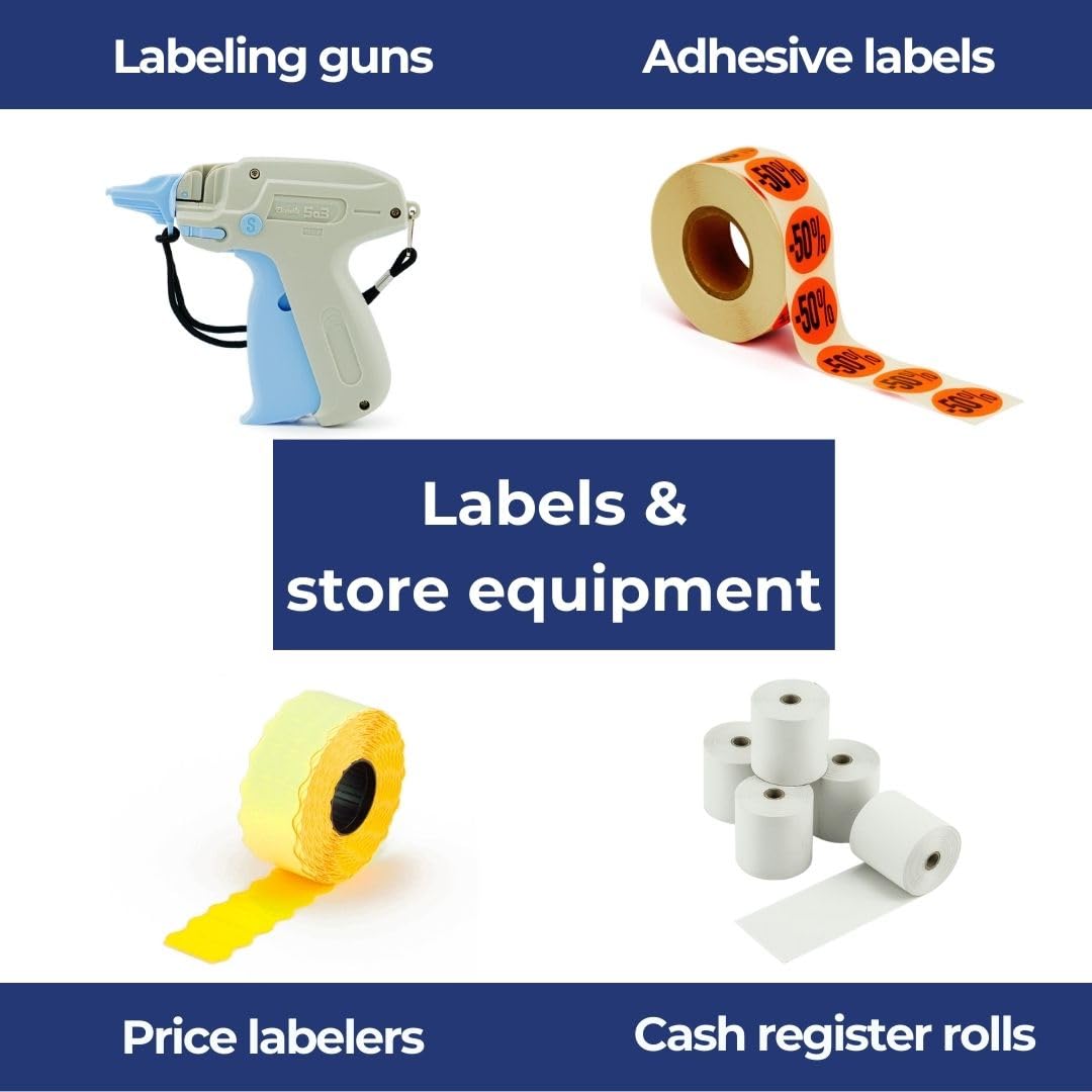 POKORNYS - Étiquettes promotionnelles « -50% » I Stickers pour marchandises à prix réduit I Lot de 2.000 autocollants de rabais en rouge vif I Adhésifs permanents, ronds, Ø 32mm