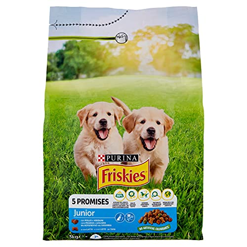 PURINA FRISKIES JUNIOR 5 Promesse Crocchette per Cani Cuccioli con Pollo, 3kg