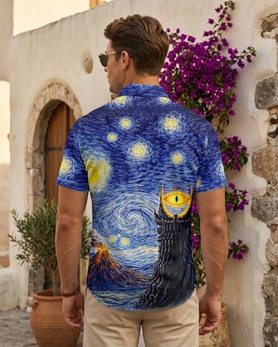 Image of 99TIMORO Fathers Movie Hawaiian Shirt for Men, Characters Button Down Short Sleeve Top, Summer Beach Gifts