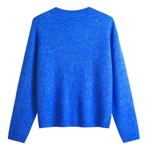 Image of Women's Knit Cardigans Open Front Long Sleeve V Neck Button Down Loose Cardigan Sweaters Cable Knit Outwear Coats