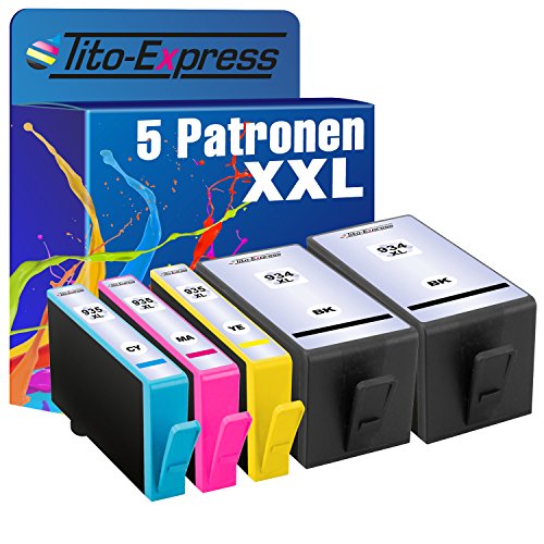 PlatinumSerie® 5 Cartuchos de Tinta Compatible con HP 934XL & 935XL Black Cyan Magenta Yellow