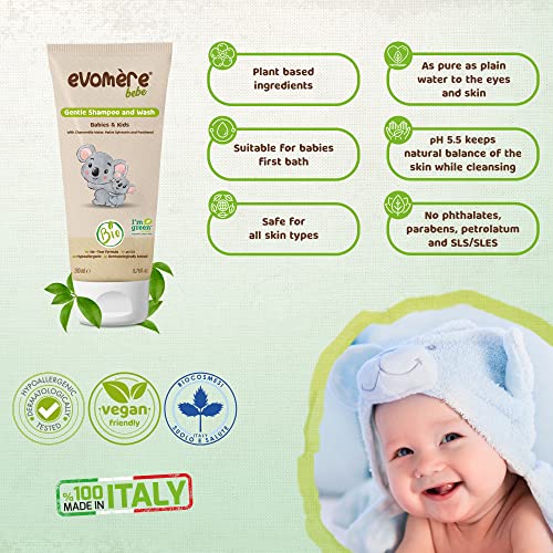 Image of bebe Gentle Shampoo and Wash for Babies and Kids, Bio, No-tear Formula, Hypoallergenic 200 mL / 6.76 fl. oz.