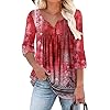 CHICZONE Womens Long Sleeve Tops for Leggings Casual V Neck Blouse Tunic Shirts