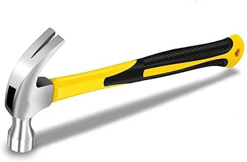 Martillo de 8 onzas con cara lisa, martillo electricista con agarre de reducción de golpes, martillo de garra profesional, martillos duraderos (1, 8