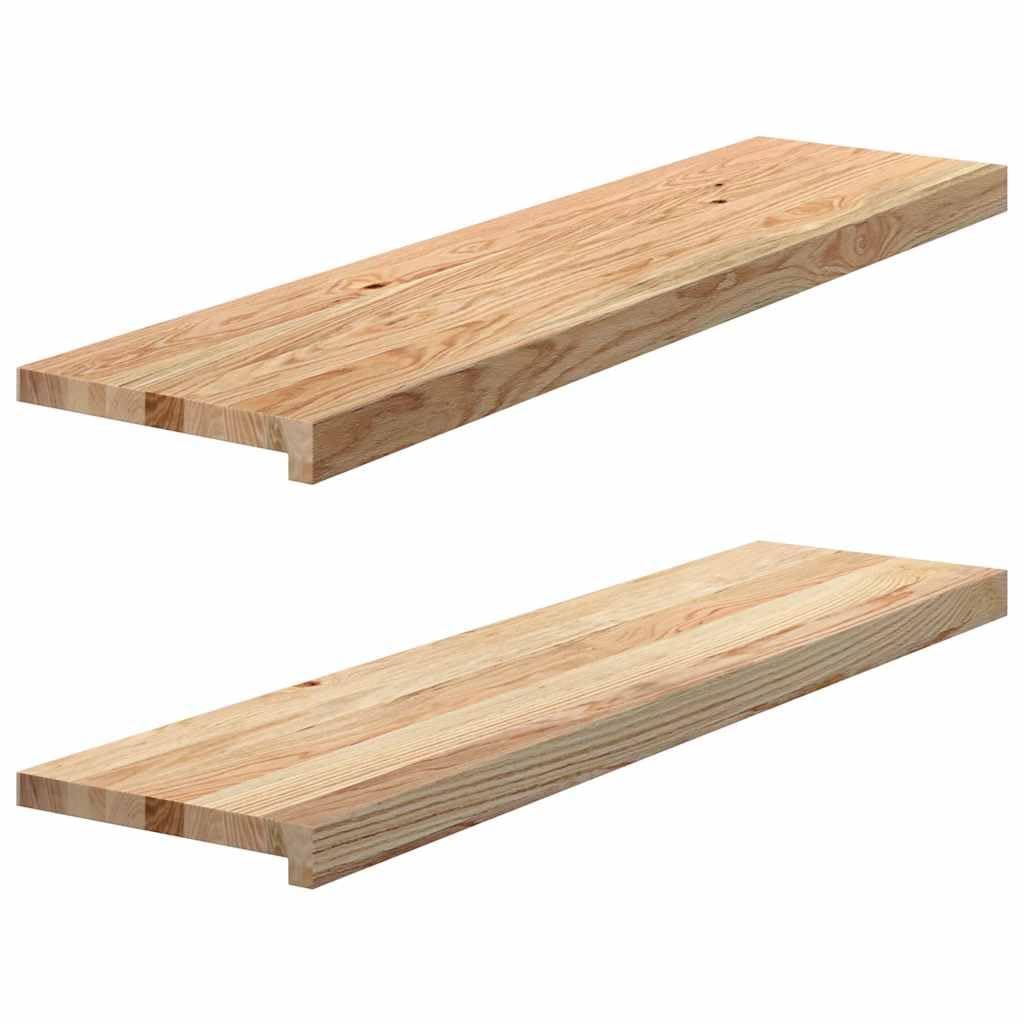 vidaXL Oak Window Sills - Solid Wood, Untreated, Rectangular Boards 100x25x2 cm - Unique Display for Living Room/Office