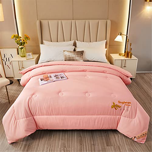 DZYP Couette en Microfibre 4 Saisons, Doux Confort Chaude Edredon, Hypoallergénique Anti Acariens Édredon Duvet Hiver Couverture (Rose,150x200cm(1.5kg))