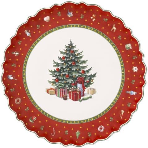 Toy’s Delight Cake Plate by Villeroy & Boch - Perfect for Christmas Gift or Entertaining - Premium Porcelain -Dishwasher and Microwave Safe - Gift Boxed - 13 Inches