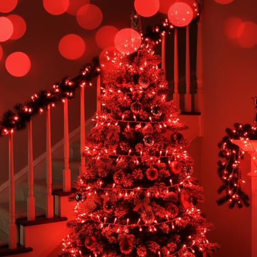 Image of 40 Meter 140 LED String Lights for Home Decoration| Waterproof Decorative Fairy Lights for Indoor Outdoor Use|Pixel Light for Balcony, Garden, Diwali, Wedding & Festival Lighting (Red)
