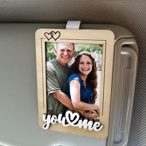 Hangwoous Car Visor Picture Frame, You and Me Visor Picture Frame, Drive Safe I Love You Visor Clip, Car Picture Holder, Valentine Gift For Him, Cars Photo Holder