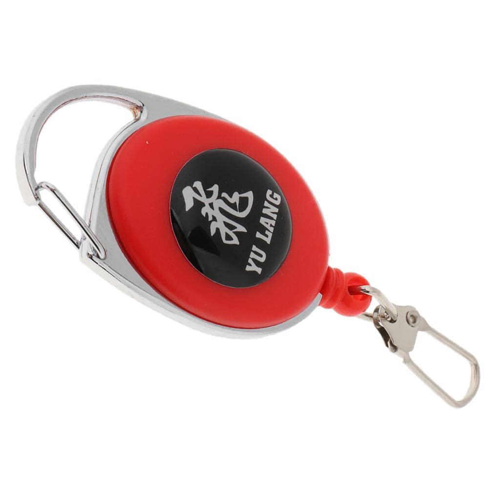 Wholesalestuff Retractable 50cm Key Chain Ring Clip Keyring Badge Holder Carabiner Red