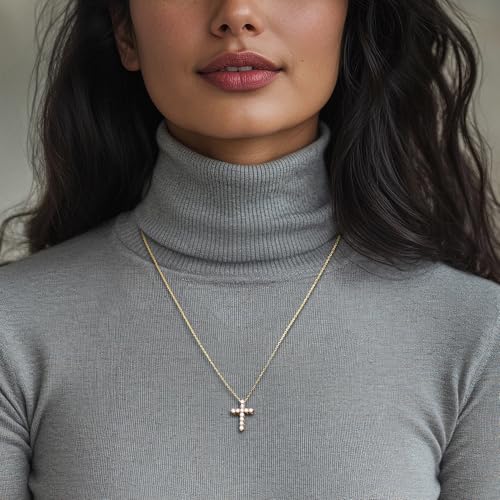 Ross-Simons 0.50 ct. t.w. Lab-Grown Diamond Cross Pendant Necklace in 18kt Gold Over Sterling2