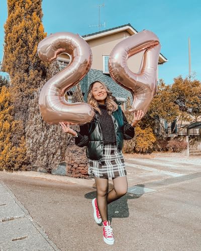 Image of Rose Gold Number 8 Balloon 40 Inch, 8th Birthday Party Decorations, Giant 8 Foil Balloon for Party Supplies