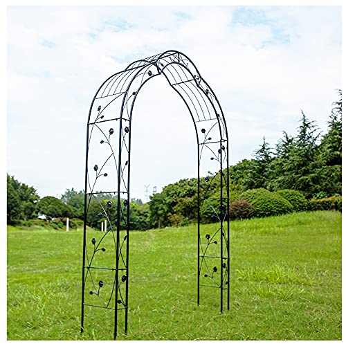 SSHHM Schmiedeeisen Gartenbogen,Stereoscopic Metall Garden Arch für Pflanzen zur Unterstützung von Rosen, die Torbogen Garten/Schwarz / 150×250×39cm Cover