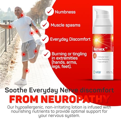Image of Vita Sciences Nervex Maximum Neuropathy Support, Scientifically Developed for Effective Natural Fast Cream for Feet, Hands, Legs, Toes - Pack of 3