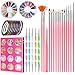 Produktbild ANGENIL Nail Art Designer mit 15 Teilen Acryl Nail Drawing Malpinsel-Set, Nail Art Dotting Pen Tools Kit, Nagelfolie, Maniküre-Klebeband, 12 Farben Strass für Nägel