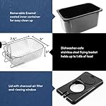 Elite Gourmet EDF2100 Electric Immersion Deep Fryer Removable Basket Adjustable Temperature, Lid with Viewing Window and Odor Free Filter, 2 Quart / 8.2 cup - Image 2