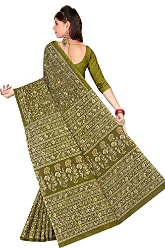Image of TAMAIRA FASHION Mulmul Pure Cotton Saree For Woman Kalamkari Printed|Office Wear Daily Wear Sarees For Women Without Blouse Piece (Available in 9 Colours)