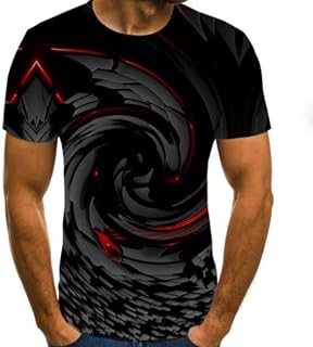 GHJYU Graphic T Shirt, Unisex 3D Printed T Shirt Black Geometric Fragment Swirl Print Summer Graphic Tee Soft Short Sleeve Funny Casual O-Neck Tshirts For Men Women Teens Slim Fit Blouse Tops