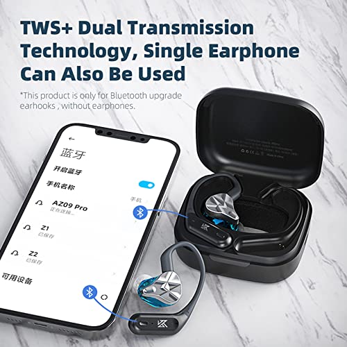 KZ AZ09 PRO Bluetooth 5.2 Module IEM Bluetooth Adapter Waterproof Ear Hook Extra Long Battery Life Bluetooth Cable for KZ ZS10 PRO/ZSN Pro X/ZSN PRO/ZEX PRO/AS16/ZAX/DQ6 /CCA CA16 /C12/CRA(C pin)