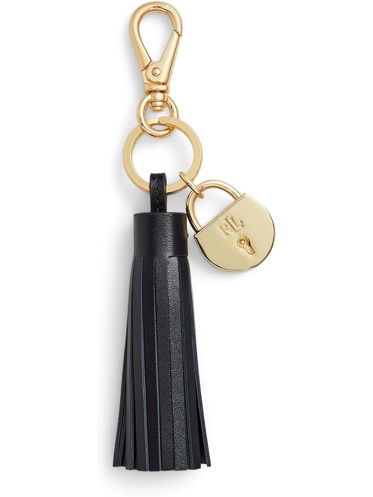 Black Lauren Ralph Lauren Padlock & Leather Tassel Charm