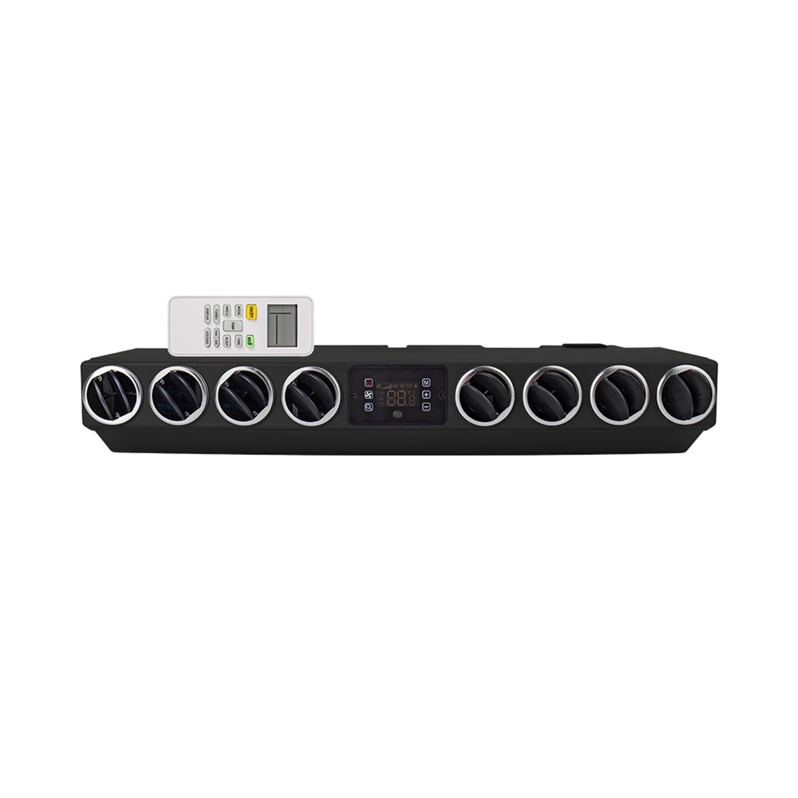 Air Conditioning Core Kit 12V 24V Universal Parking Air Conditioning Auto Refrigeration 8 Vents Evaporator Assembly Cooling for Bus Van Truck RV(Black 12V)