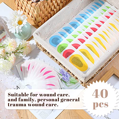 Image of Panitay 40 Pcs Eye Patches for Adults,3 X 2 Inch,Colorful | Disposable Breathable Medical Bandage, Adhesive Design for Amblyopia Lazy Correction Therapy, Daily Use Patches