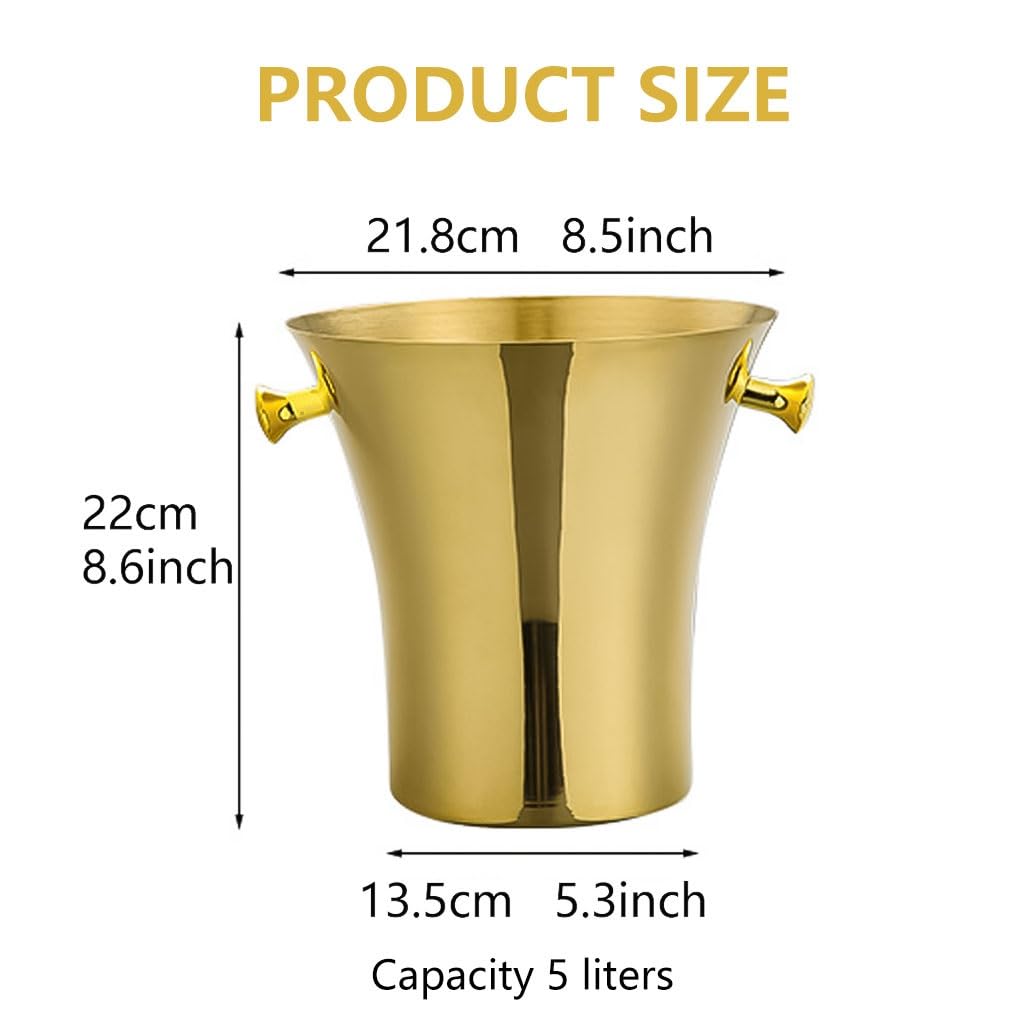 Secchio da birra portatile con manici classici, secchiello per birra, 5 litri, più freddo, più lungo, per vino, birra, club, bar, matrimoni, vaschetta per il ghiaccio (