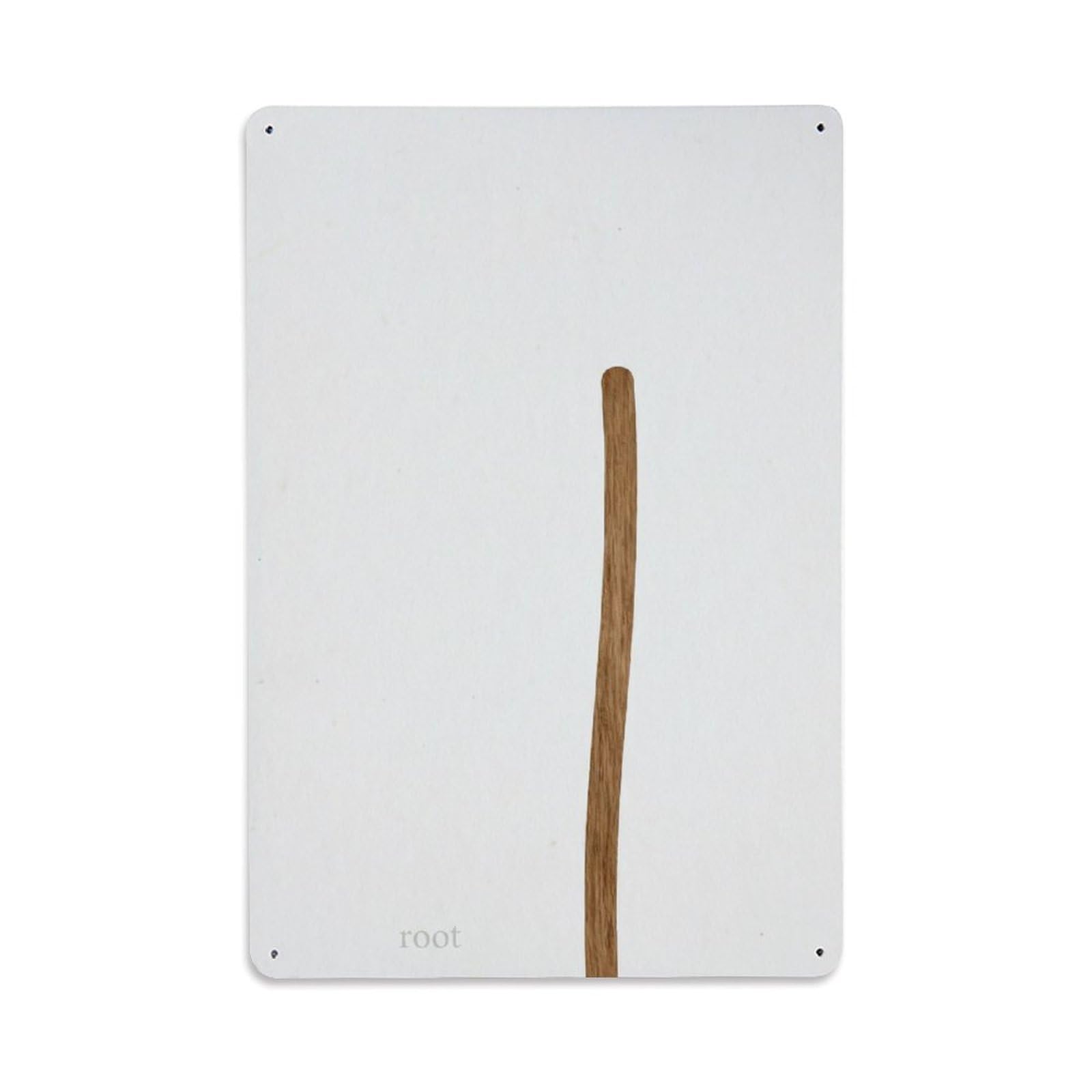Minimal Zen Root Line Grounding Quiet Balance Meditation Metal Tin Sign Plaque Wall Decor for Cafe, Man Cave, Club Bar, Office, Home Garden Round Metal Poster 8x12Inch