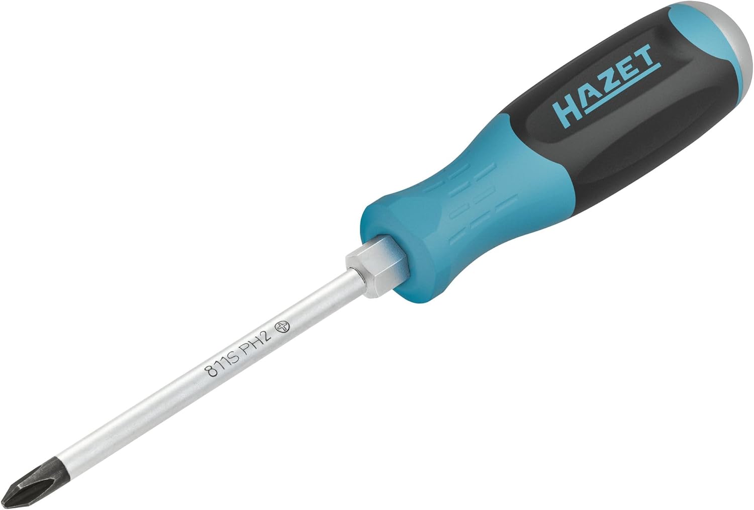 HAZET Screwdriver with impact cap, 811S-70, SW 1.2 x 7 mm, slotted profile, 225 mm length, steel impact cap for loosening fixed screws