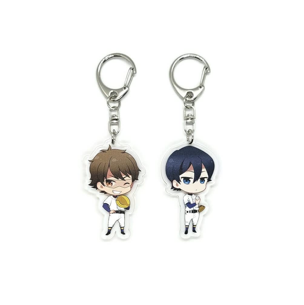 EBTY DREAMSSet of 2 Ace Of Diamond Acrylic Keychain Kazuya Miyuki, Satoru Furuya, Multicolored, Pendant Height: 2 inches