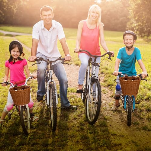 POWZOO Fahrradkorbs Kinder,Abnehmbar Fahrradkorb aus Rattan mit Lederriemen.