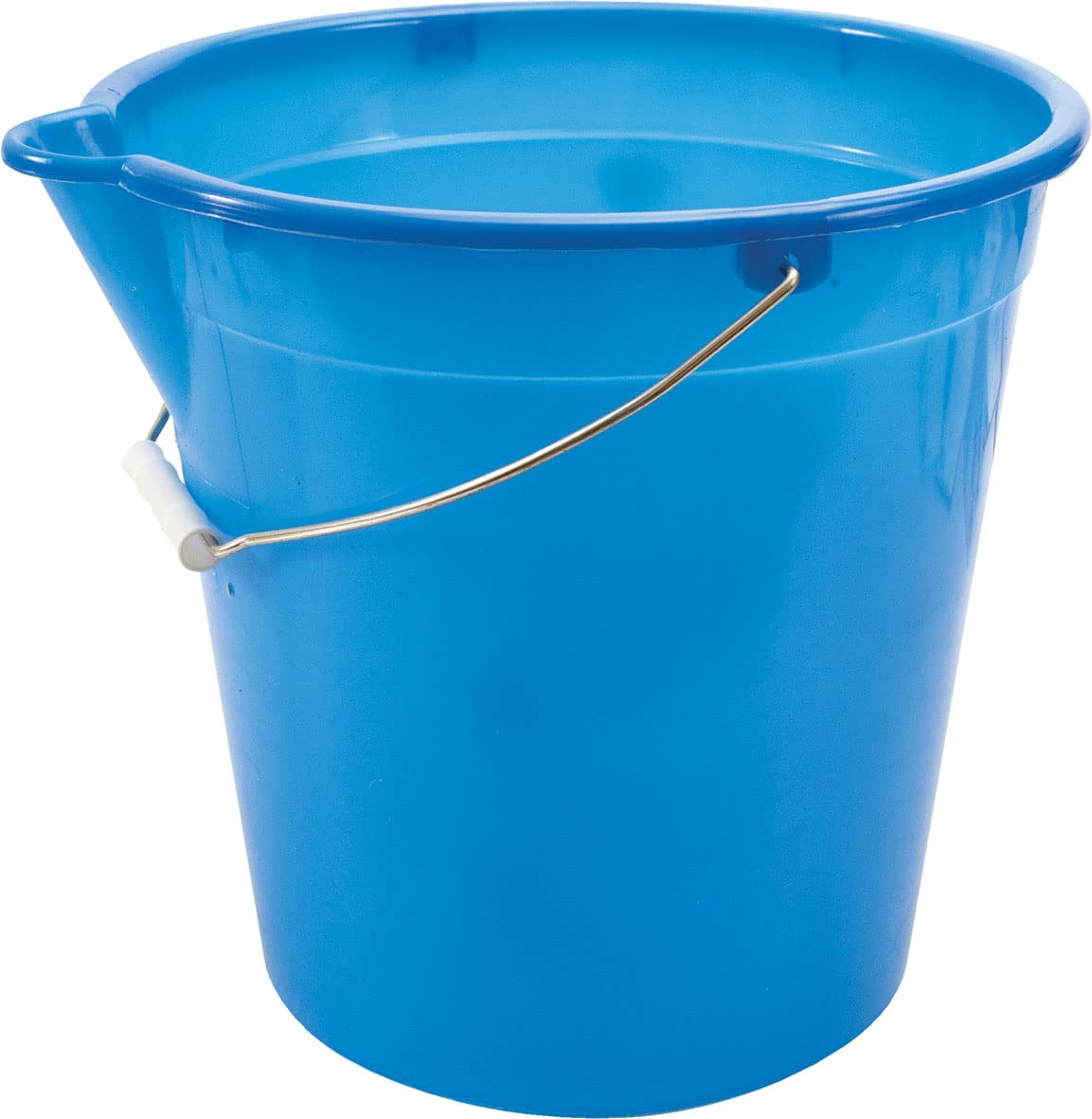 La Briantina Plastic Bucket with Spout, Galvanized Iron Handle, Blue, Capacity 12 Liters