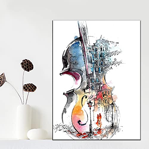 Art musique guitare toile peinture impressions murales salon 40x60 cm