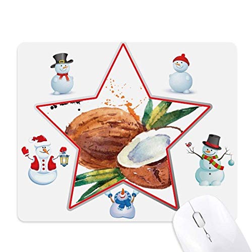Tapis de souris bonhomme de neige anti-fatigue surface lisse aquarelle étoile