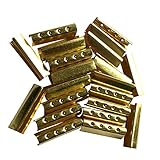 Gnews 16 PCS of Metal Aglets DIY Shoelaces Flat Opening Tips for Shoe Lace Repair in Golden