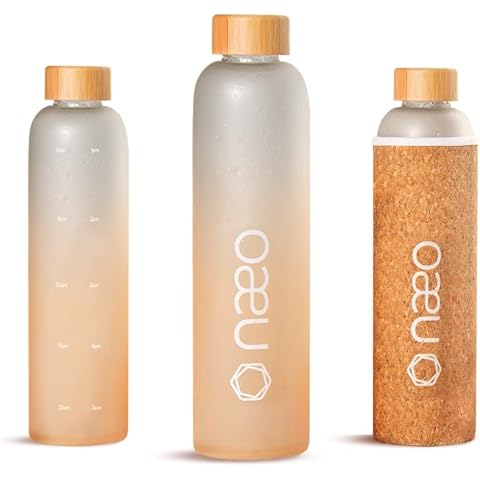 Sustainable 1L Water Bottle with Time Markers Cover
