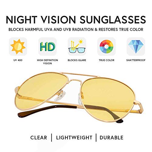 VITENZI Night Vision Glasses for Men and Women Anti Glare Safety for Night Day Driving HD Yellow Tinted Sunglasses Milan3