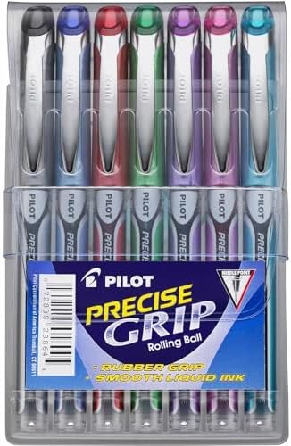 Pilot Precise Grip Rollerball Pens - Bold 1.0mm Black Ink, 1 Dozen Pack