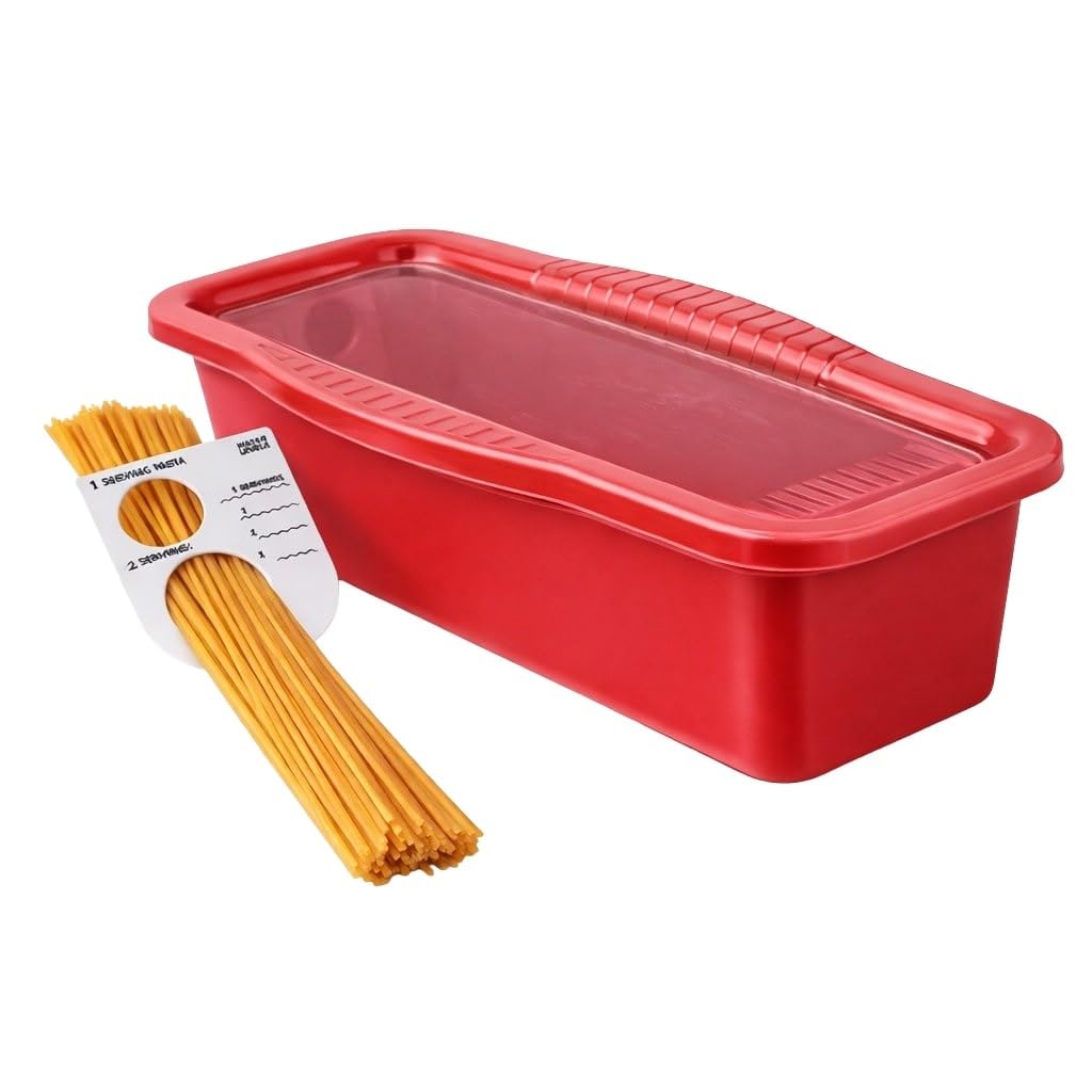 Microwave Pasta Cooker with Built-in Portion Tool - BPA-Free, Non-Stick Microwave Spaghetti Maker - Fast & Easy Meals by Dependable Industries