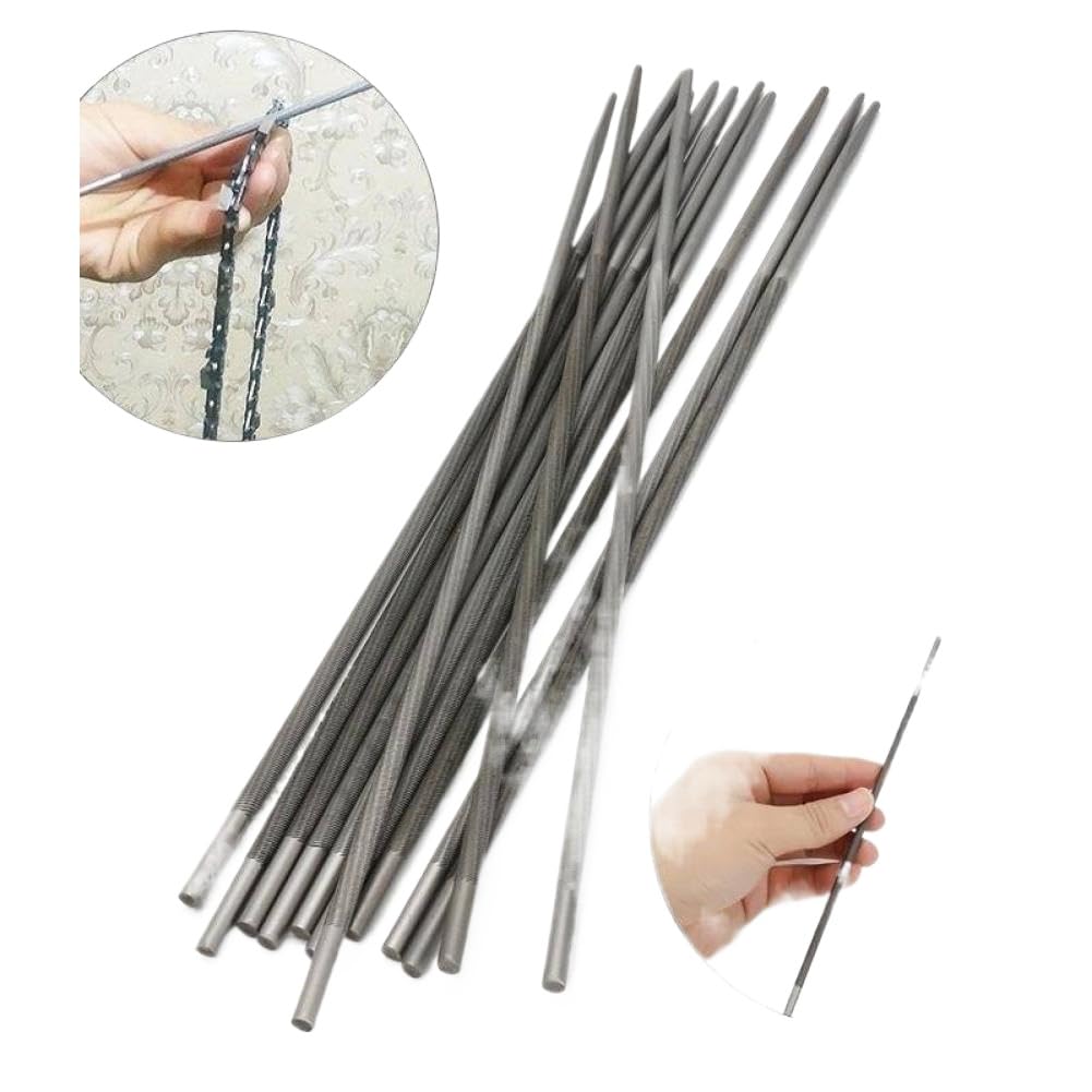 Limes rondes 4.0mm, 12 pièces, pour affûteuse de chaîne de tronçonneuse, Compatible avec les outils de menuiserie