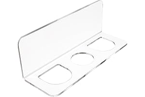 Transparent Hair Brush Holder with 3 Holes for Bathroom