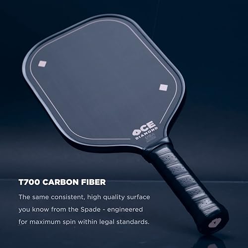 Miniatura 4 de ACE Pickleball Diamond - Pala de pickleball de fibra de carbono de primera calidad - Aprobado por USAPA, raqueta profesional con núcleo de panal de