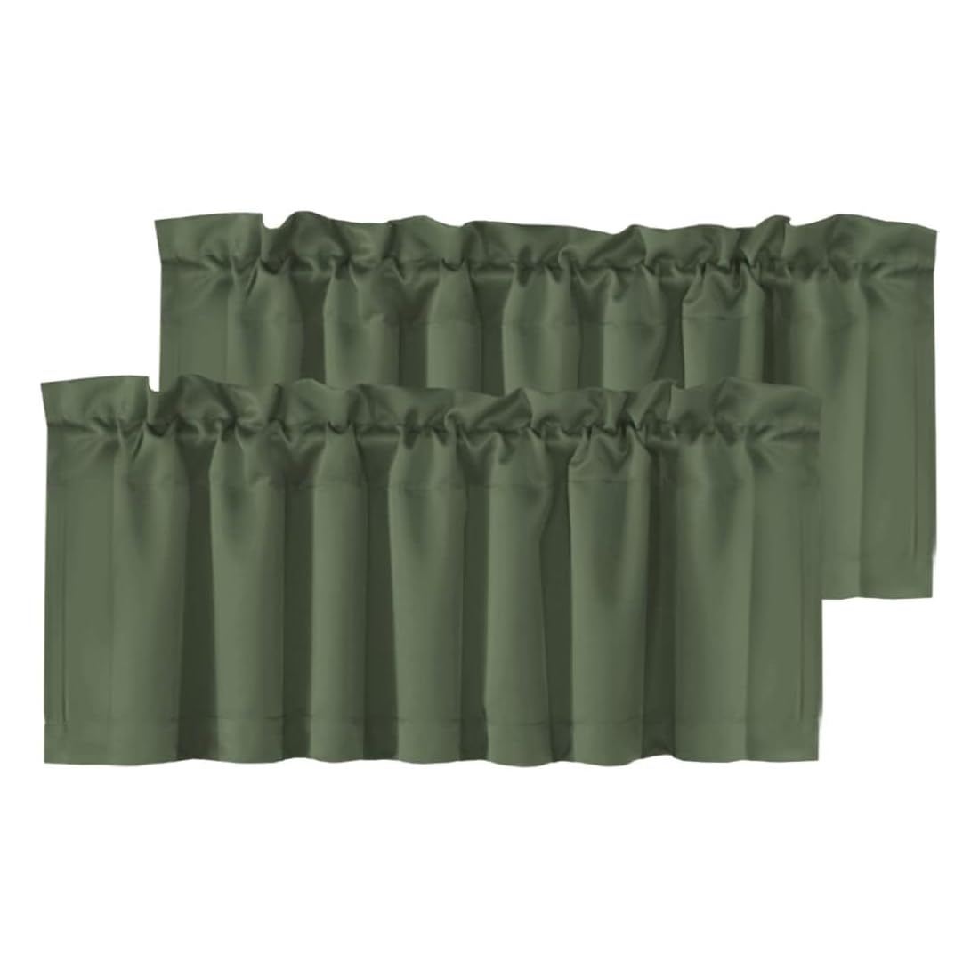 H.VERSAILTEX Blackout Kitchen Curtain Valances,Short Window Valance Curtains for Living Room/Bedroom/Bathroom Privacy Decorative Rod Pocket，2 Panels，