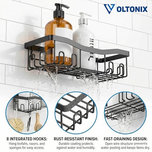 Image of Corner Shelf /Rack for BathroomWithout Drill Wall Metal Self Adhesive Bathroom Shelf /Shelf for Kitchen Corner Rack Wall Mounted Bathroom Fittings /Storage (4pcs-Caddy)